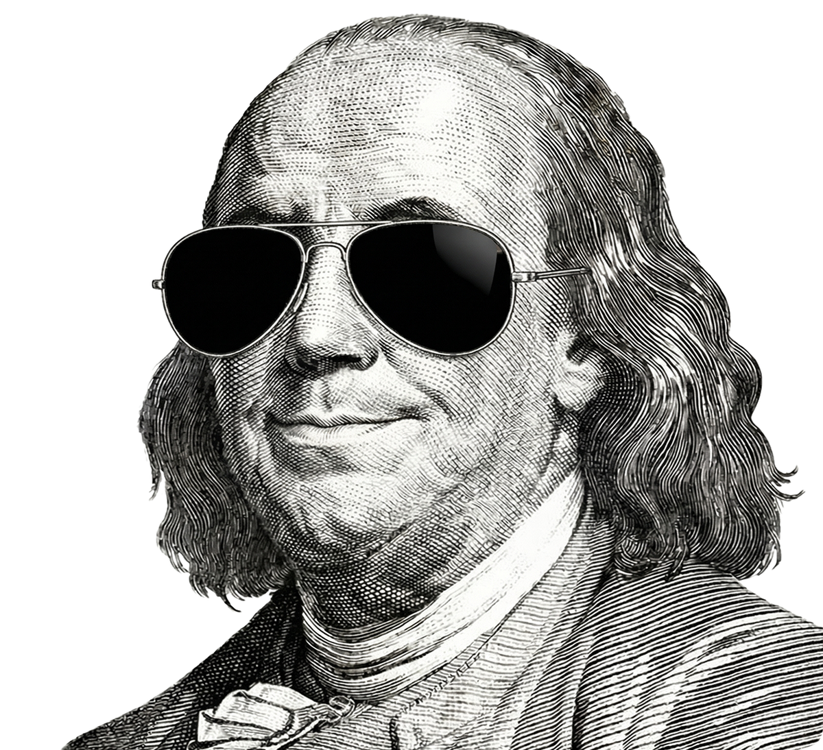 Benjamin Franklin con gafas